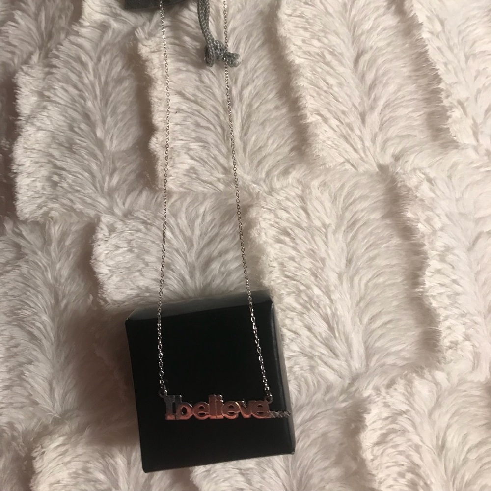NEW IN BOX SS I Believe Necklace